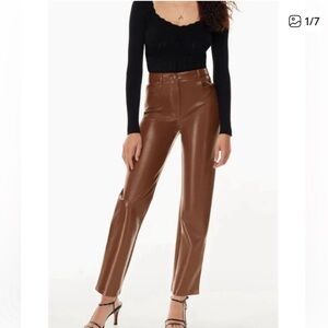 Aritzia Melina Pants - Full Length Cognac Brown size 6